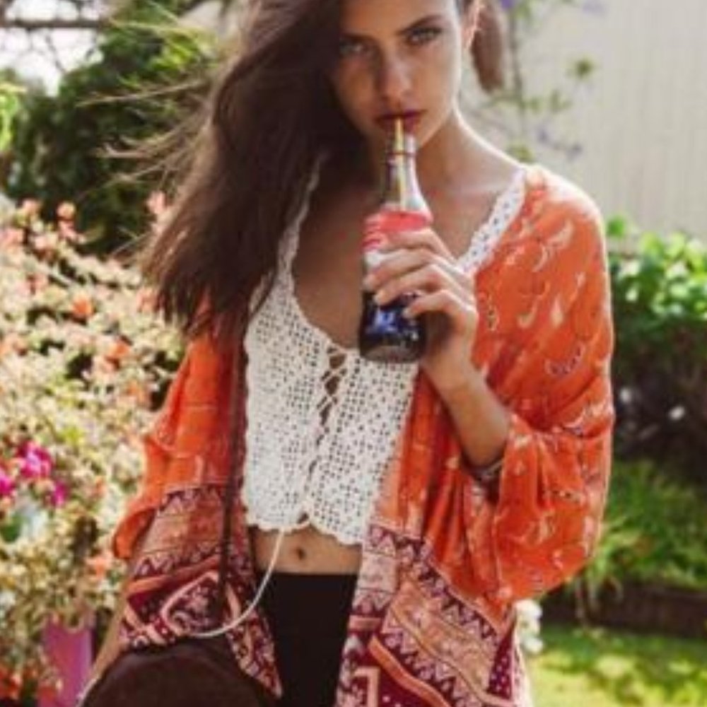 ARNHEM Sugar Orange Longline Kimono Duster - Picture 4 of 11